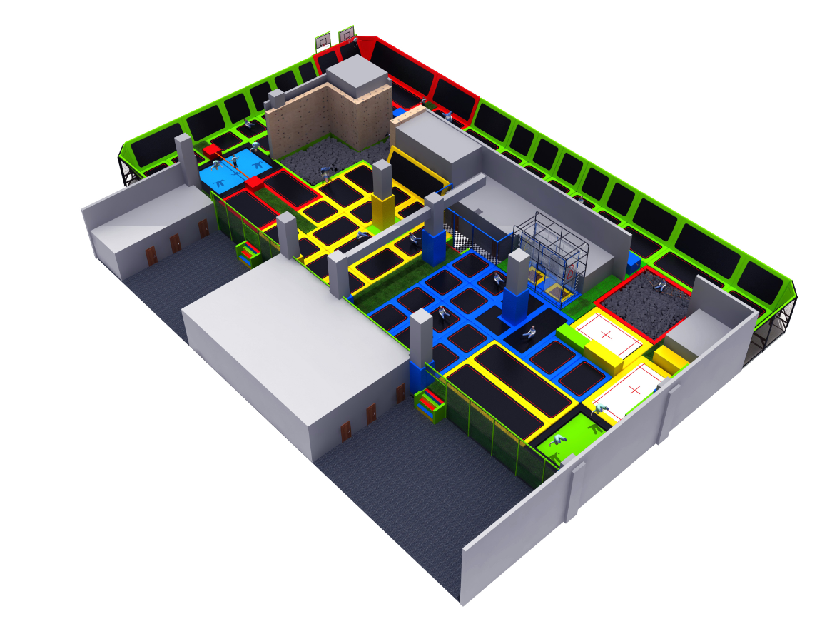 大型室內蹦床公園場地設計圖